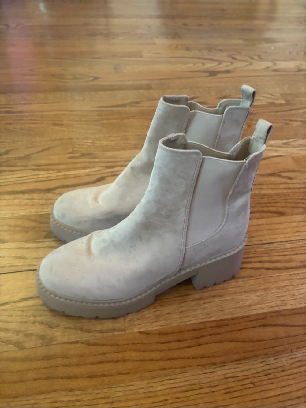 Women's Cream Suede Chelsea Boots - Neutral Ankle Boot